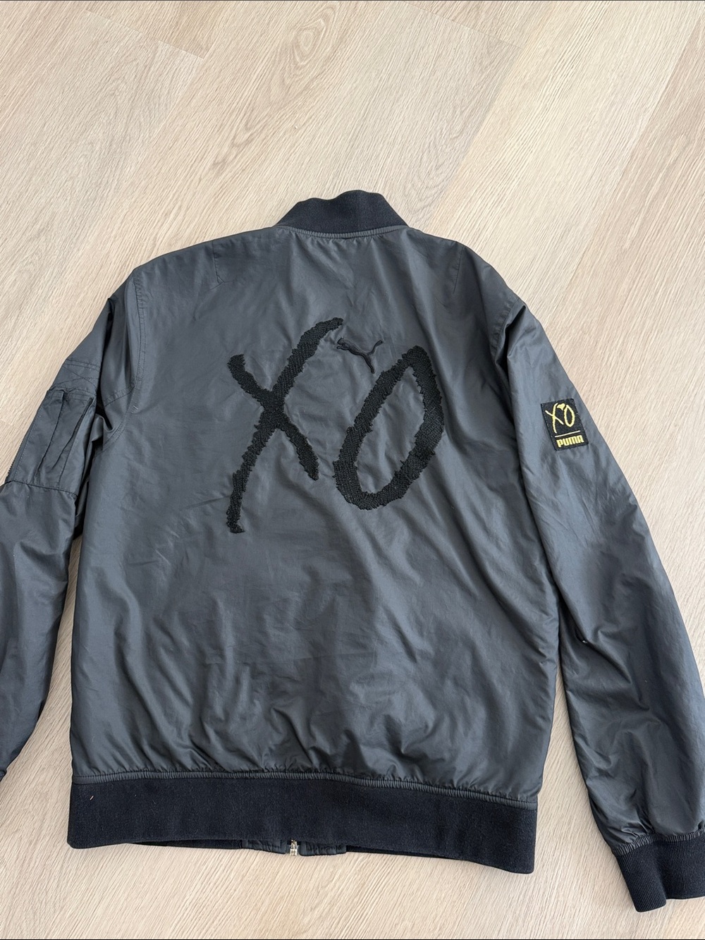 The Weeknd Puma Black Bomber Jacket Unisex (S) H&M embroidered xo